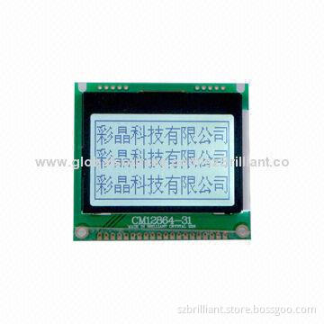 128x64 COG FSTN Black White LCD Display Module, Supports Serial Parallel Interface